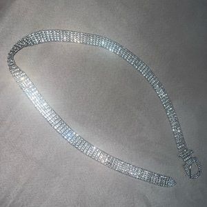 Rhinestone silver belt with nickle. Never worn with tags